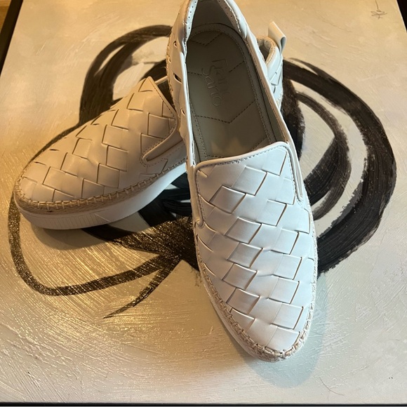 NWOT•FRANCO SARTO•Platform Shoes Hydee OffWhite Basket Weave Loafers 
SIZE 8 - Picture 9 of 12